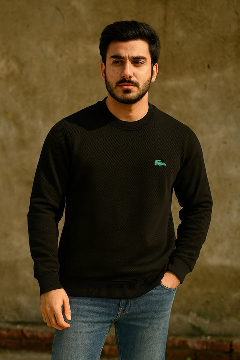 Premium Organic Cotton Crewneck Sweatshirt – Classic Comfort in Deep Black