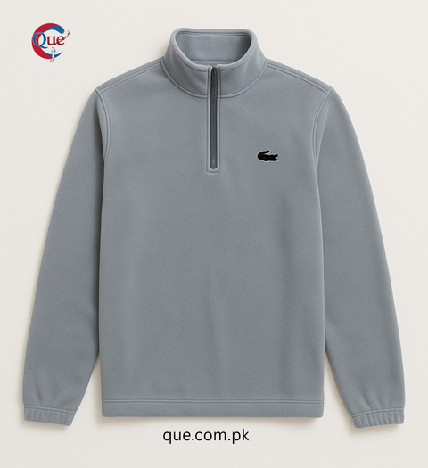 Premium Light Grey Quarter-Zip Fleece Sweatshirt – Ultra Soft & Warm
